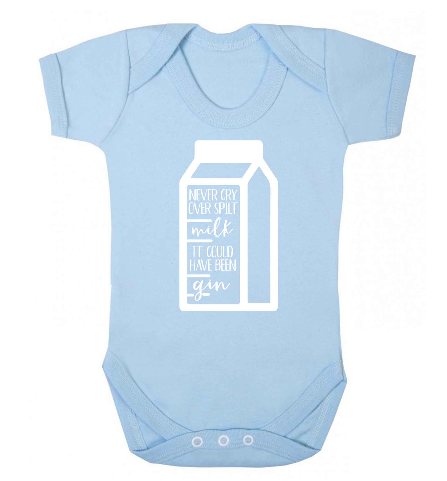 Never cry over spilt milk, it could have been gin Baby Vest pale blue 18-24 months