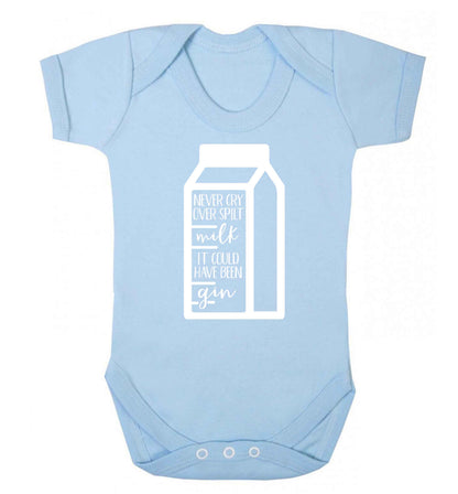 Never cry over spilt milk, it could have been gin Baby Vest pale blue 18-24 months