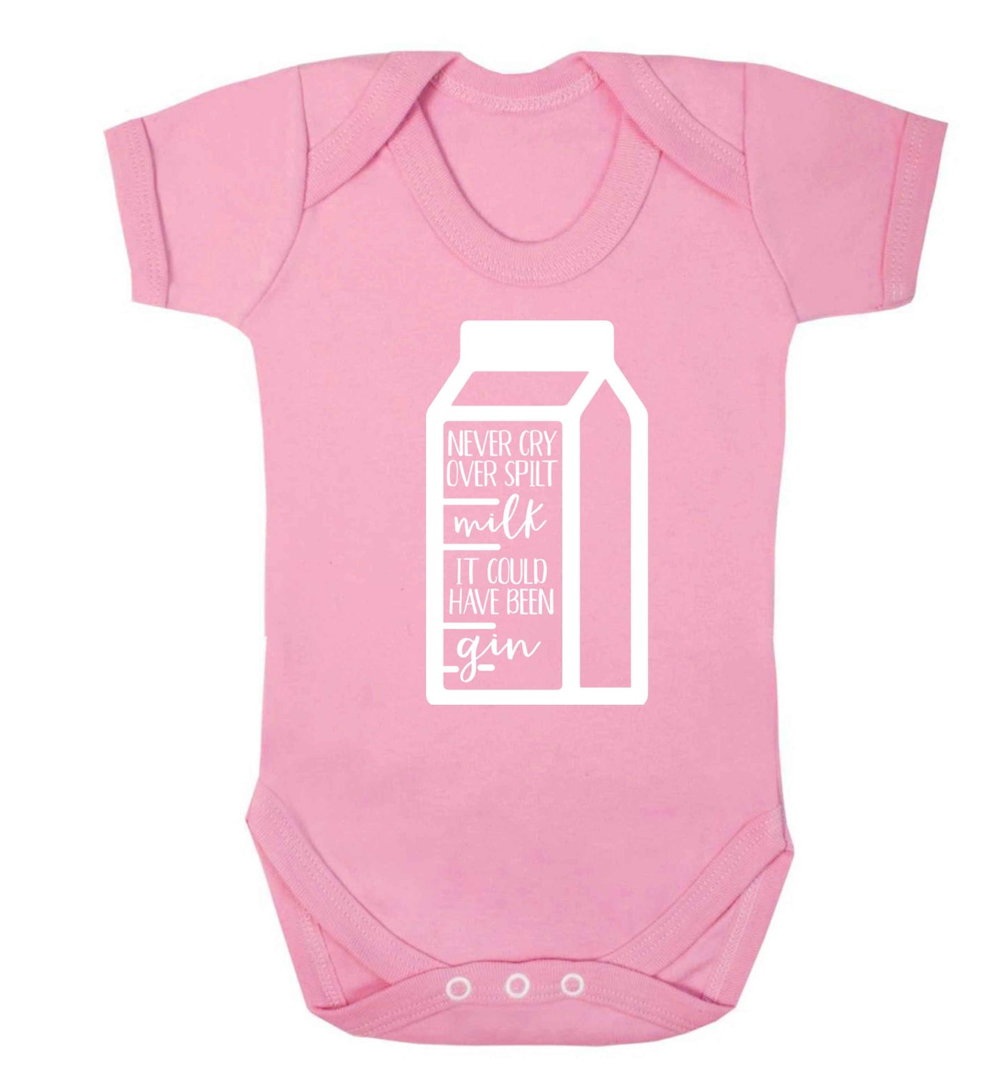 Never cry over spilt milk, it could have been gin Baby Vest pale pink 18-24 months