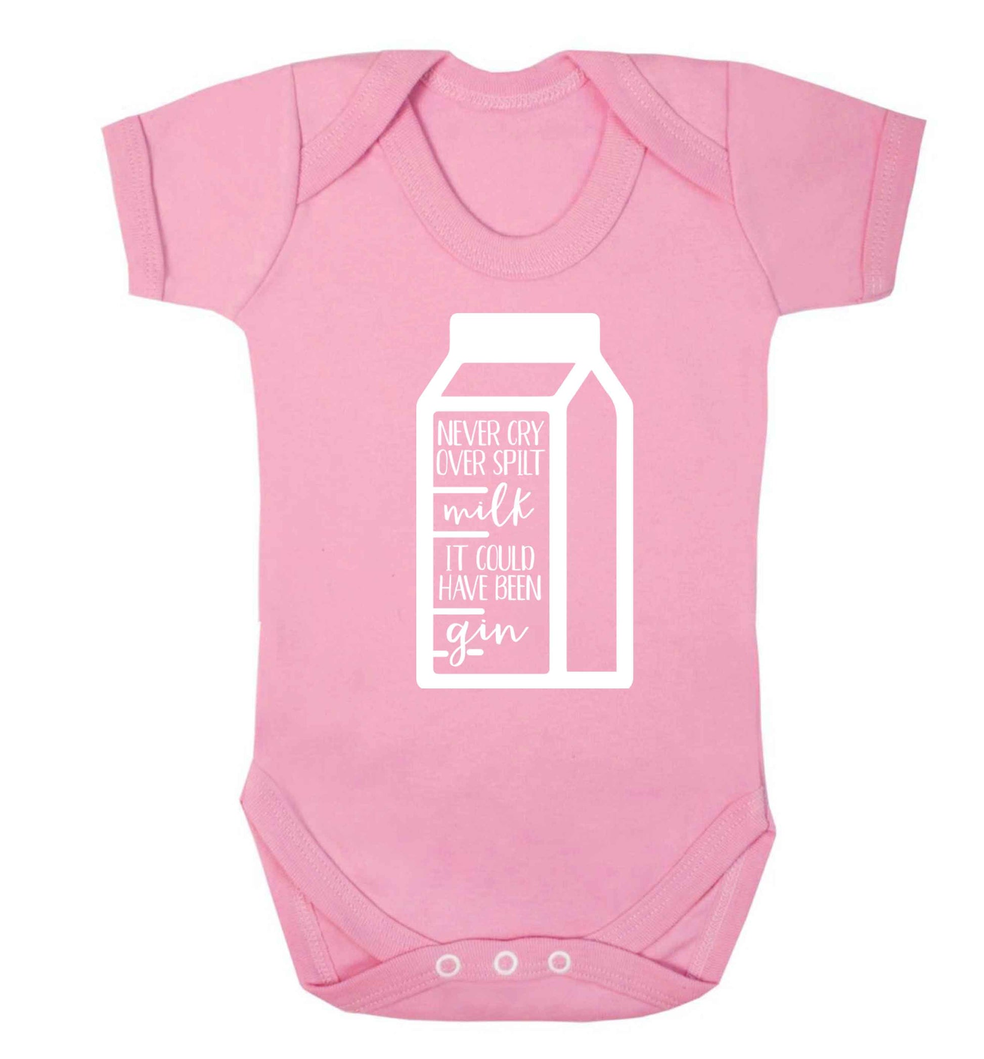Never cry over spilt milk, it could have been gin Baby Vest pale pink 18-24 months