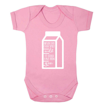 Never cry over spilt milk, it could have been gin Baby Vest pale pink 18-24 months