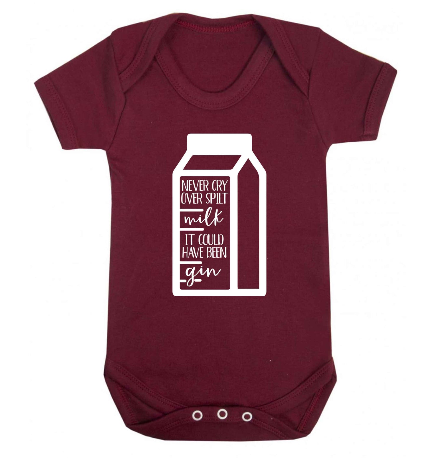 Never cry over spilt milk, it could have been gin Baby Vest maroon 18-24 months