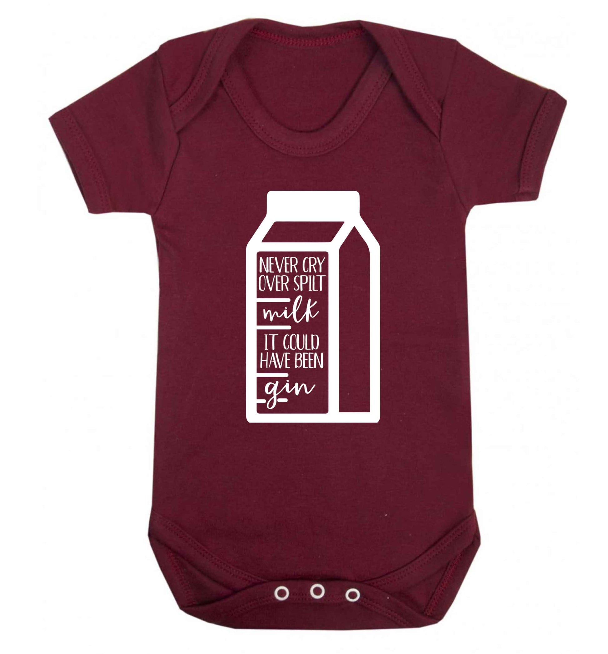 Never cry over spilt milk, it could have been gin Baby Vest maroon 18-24 months