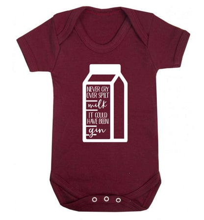 Never cry over spilt milk, it could have been gin Baby Vest maroon 18-24 months