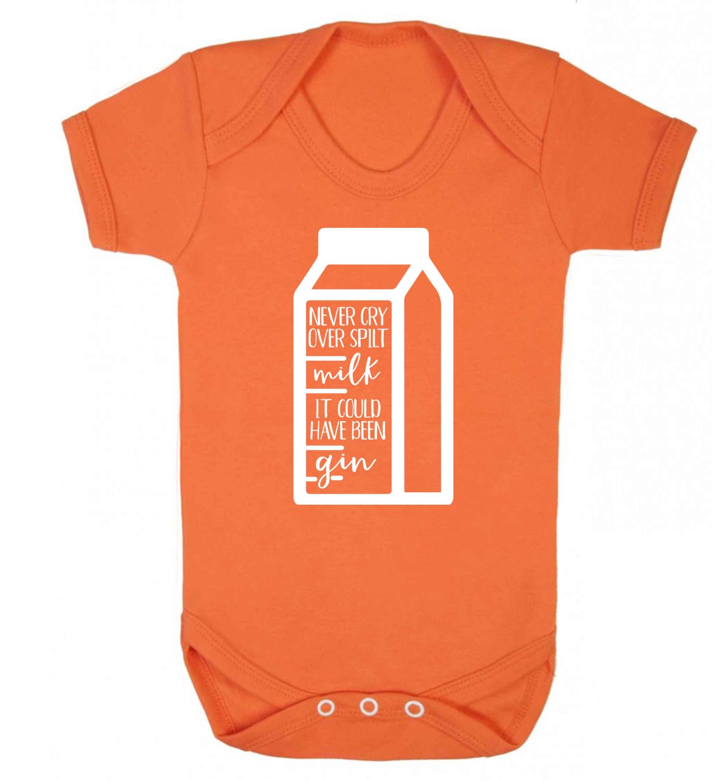 Never cry over spilt milk, it could have been gin Baby Vest orange 18-24 months