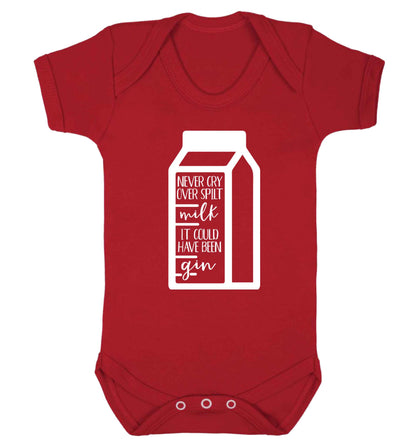 Never cry over spilt milk, it could have been gin Baby Vest red 18-24 months