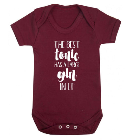 The best tonic has a large gin in it Baby Vest maroon 18-24 months
