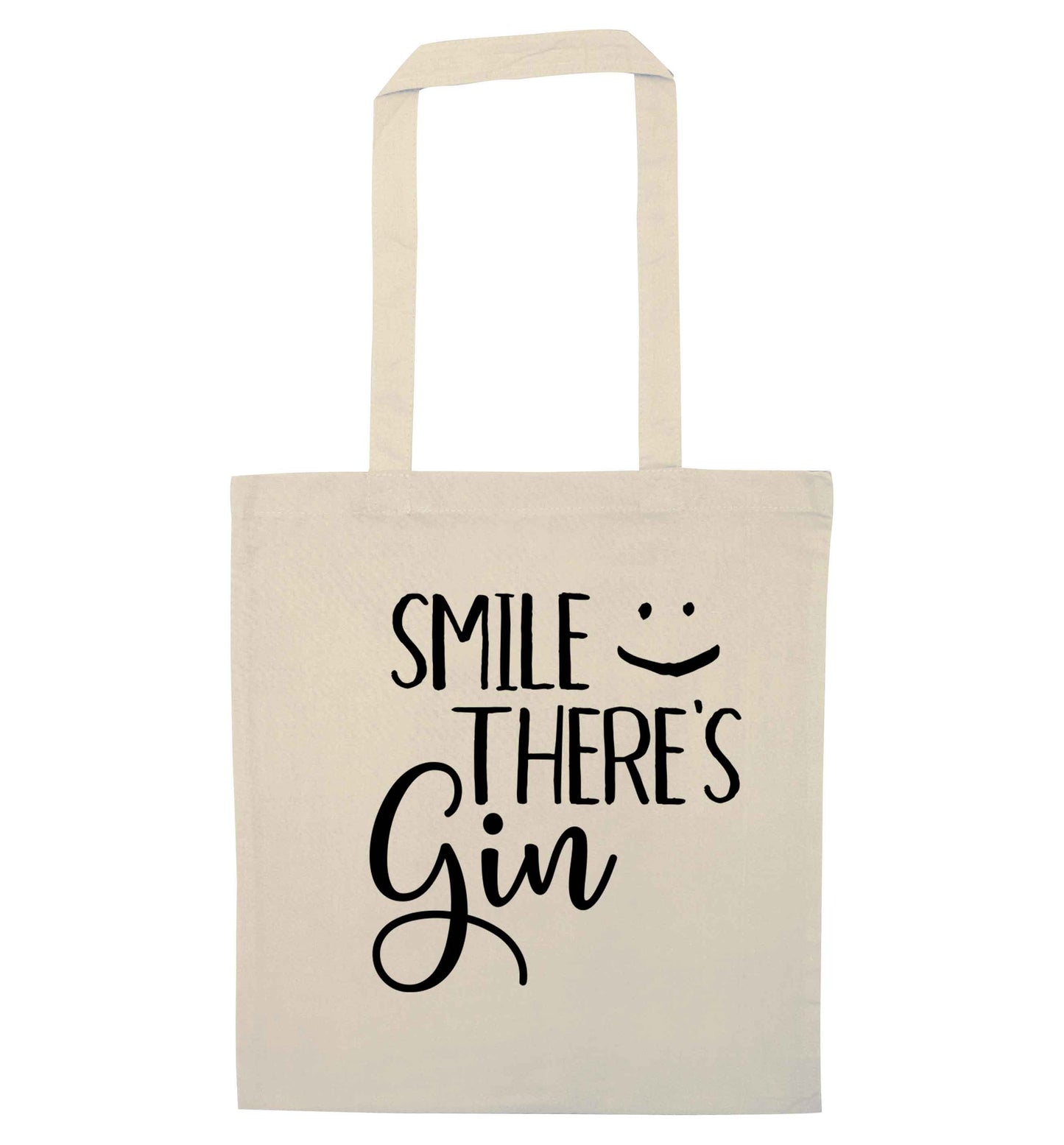 Smile there's gin natural tote bag