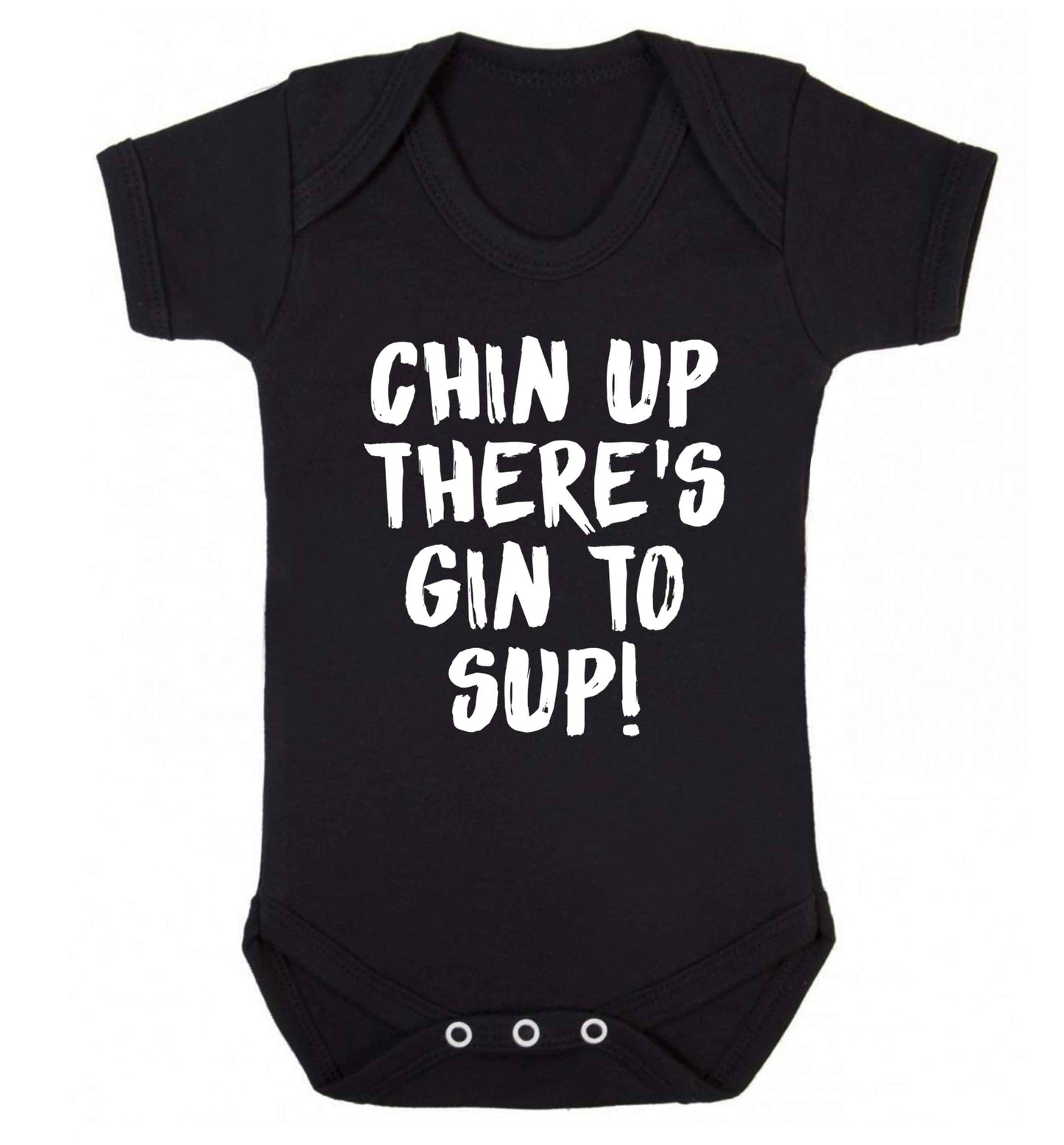 Chin up there's gin to sup Baby Vest black 18-24 months
