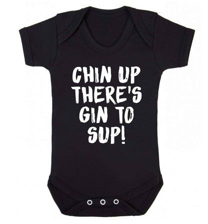 Chin up there's gin to sup Baby Vest black 18-24 months