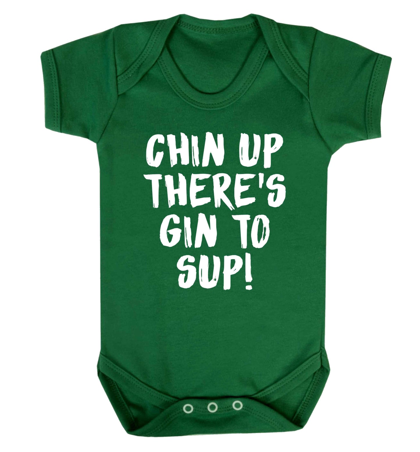 Chin up there's gin to sup Baby Vest green 18-24 months