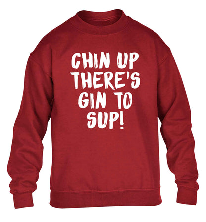 Chin up there's gin to sup children's grey sweater 12-13 Years