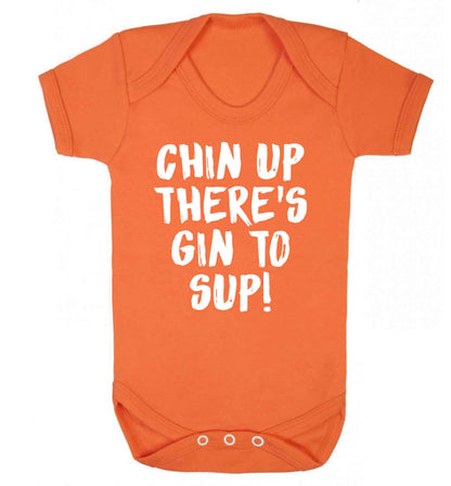 Chin up there's gin to sup Baby Vest orange 18-24 months
