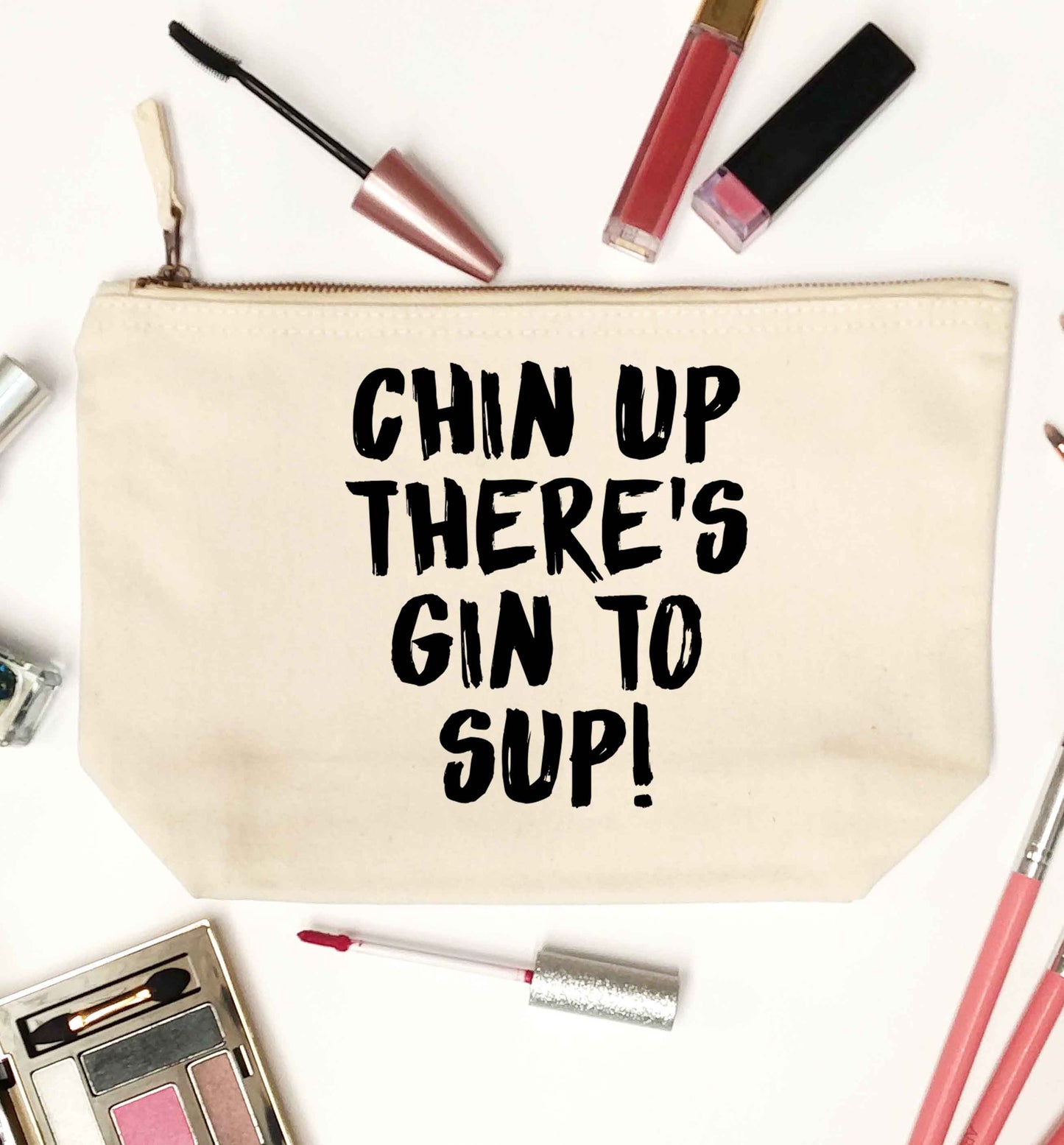 Chin up there's gin to sup natural makeup bag