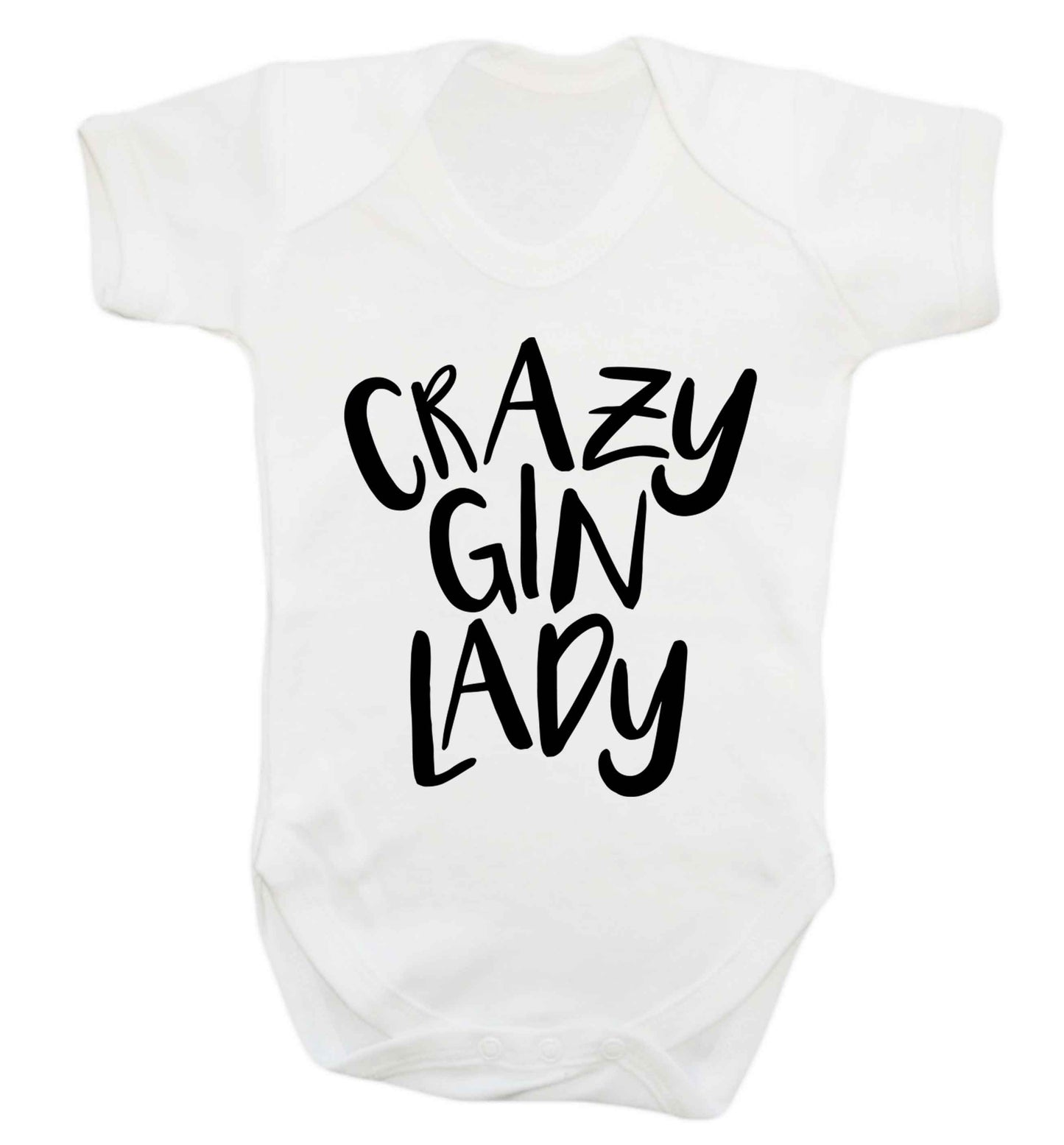 Crazy gin lady Baby Vest white newborn