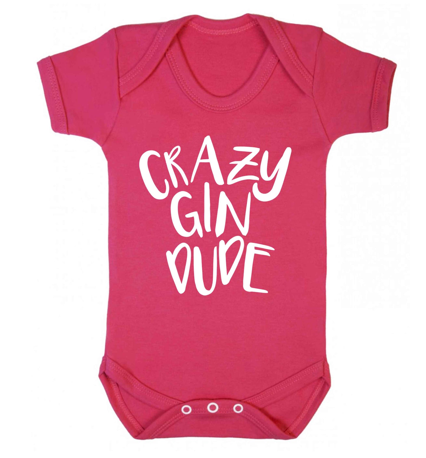 Crazy gin dude Baby Vest dark pink 18-24 months
