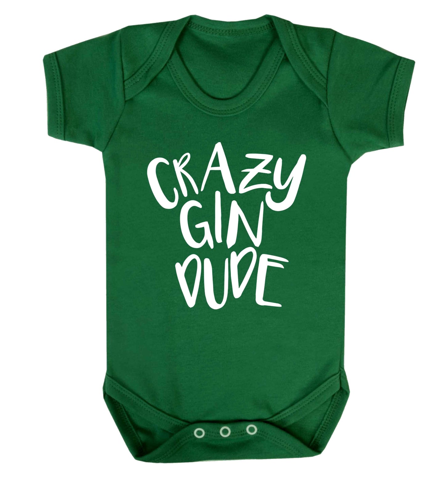Crazy gin dude Baby Vest green 18-24 months