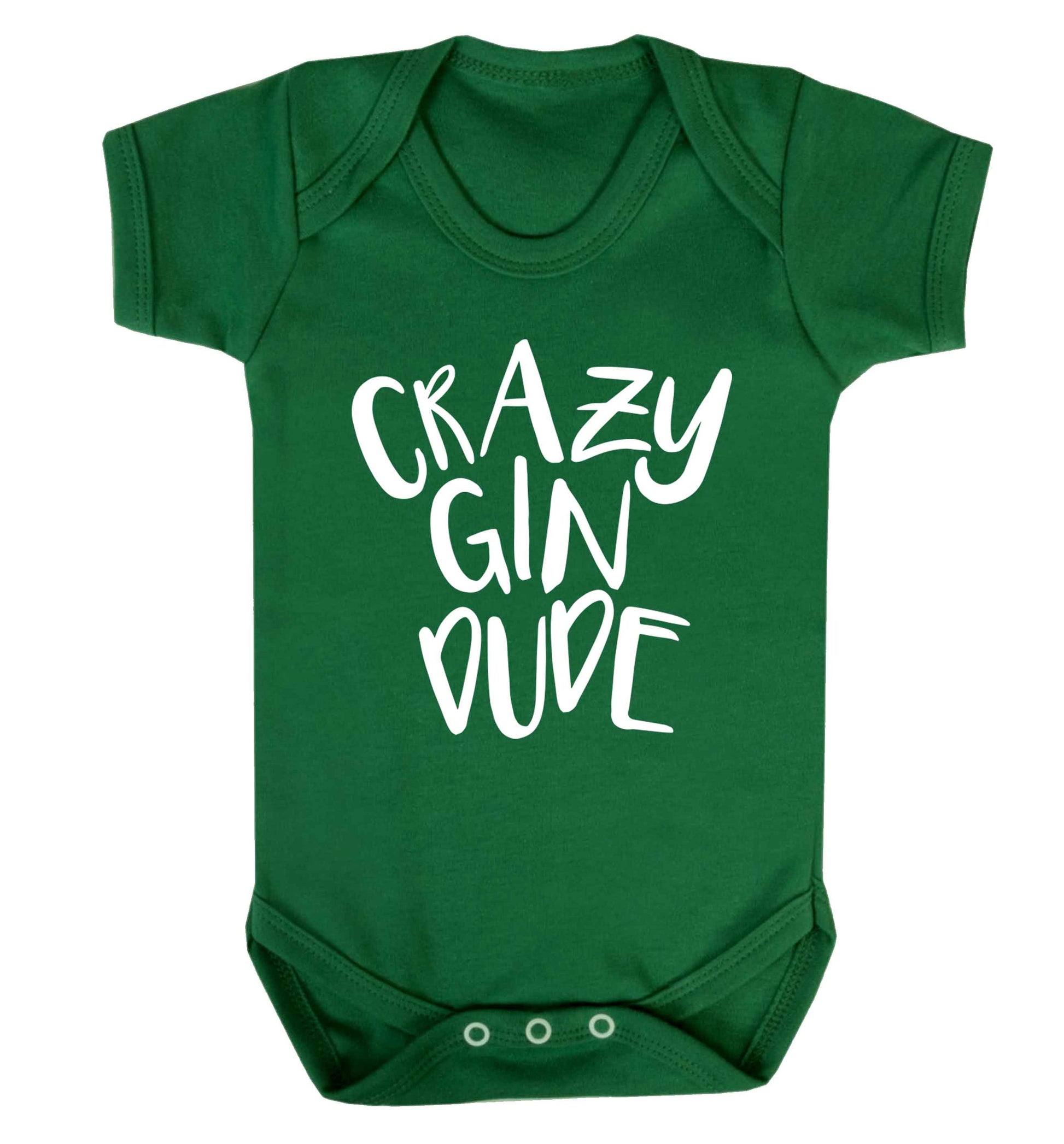 Crazy gin dude Baby Vest green 18-24 months