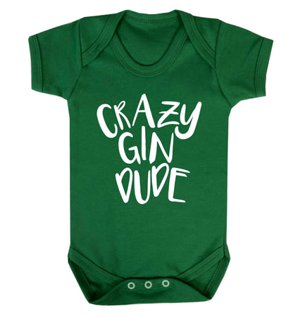 Crazy gin dude Baby Vest green 18-24 months