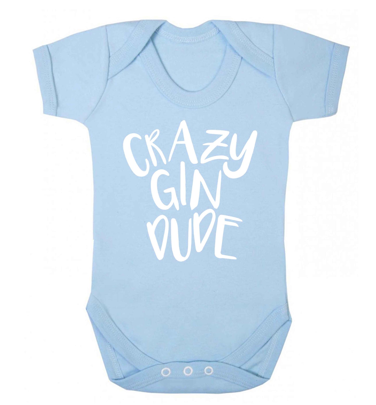 Crazy gin dude Baby Vest pale blue 18-24 months