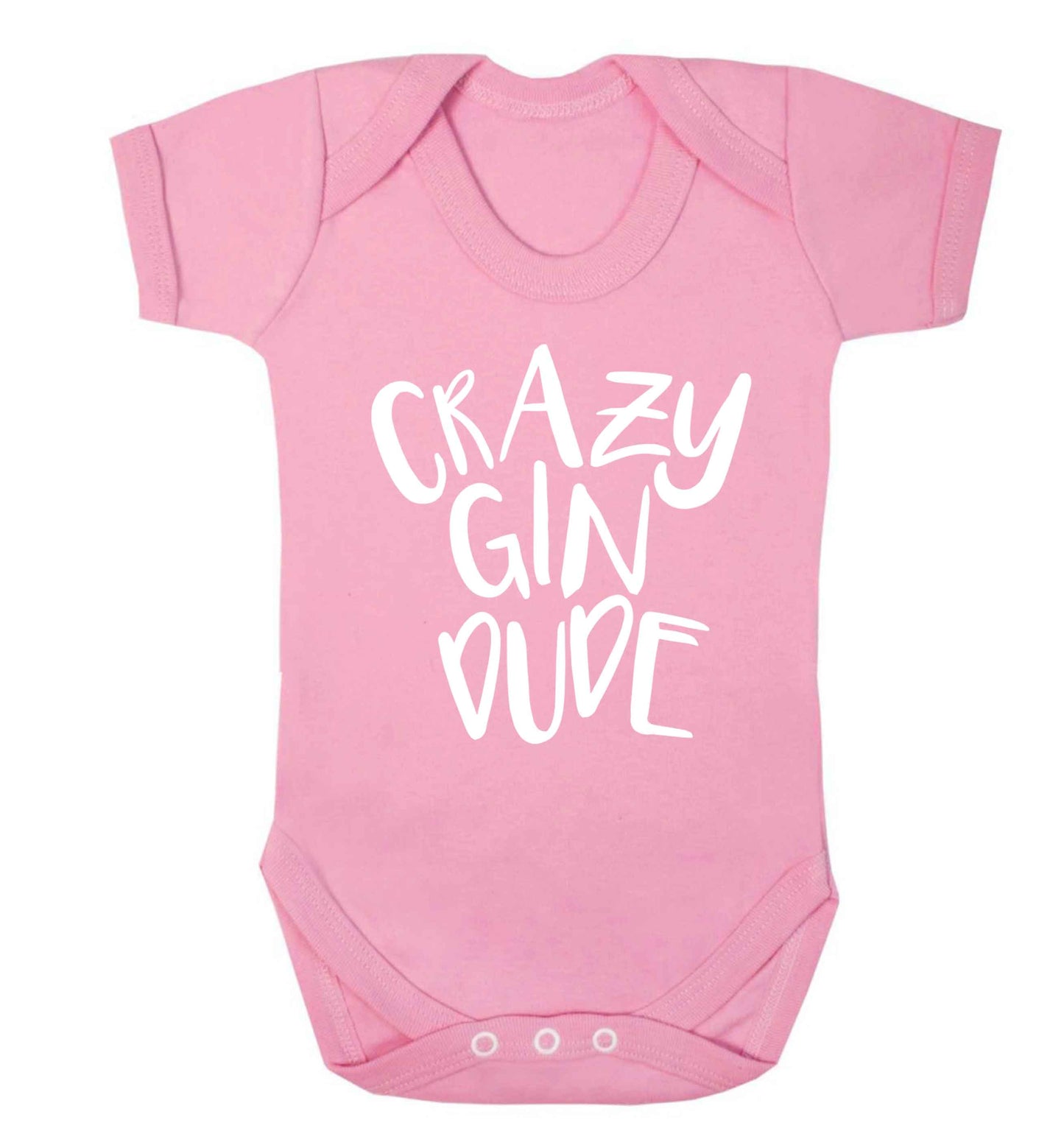 Crazy gin dude Baby Vest pale pink 18-24 months