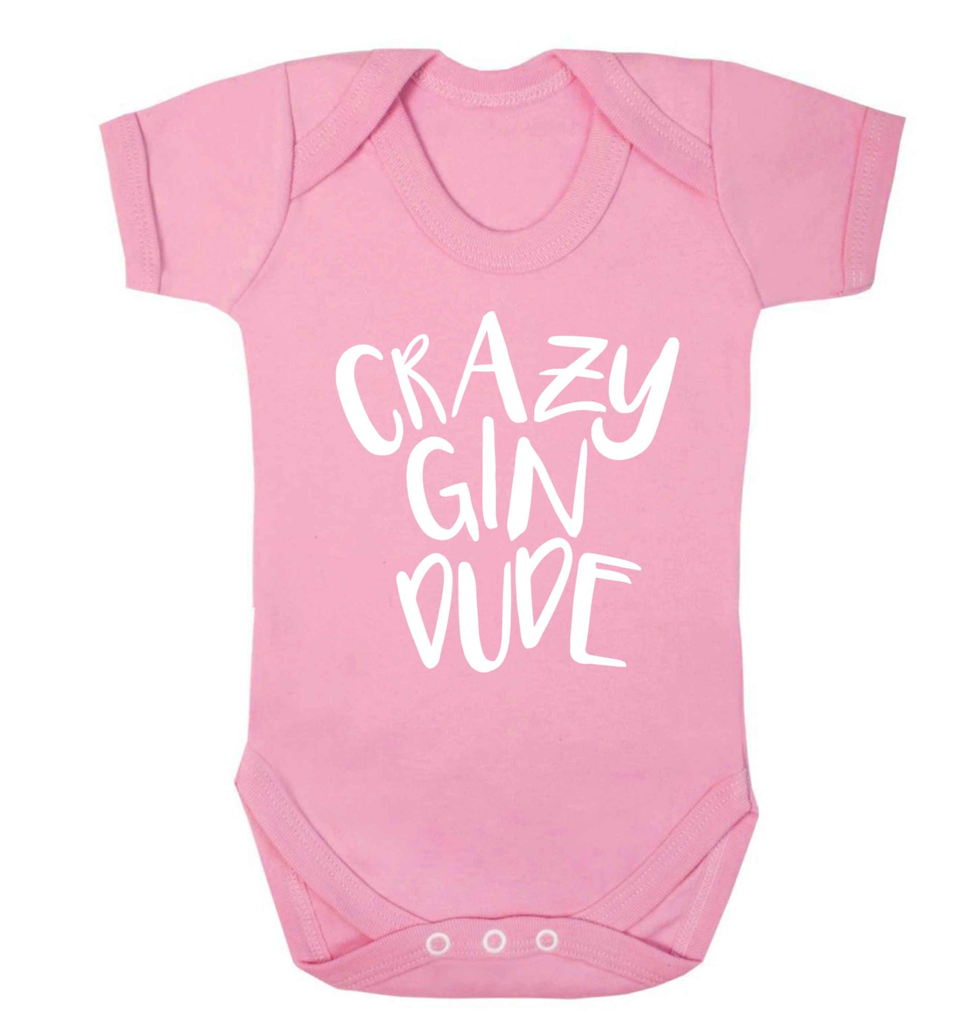 Crazy gin dude Baby Vest pale pink 18-24 months