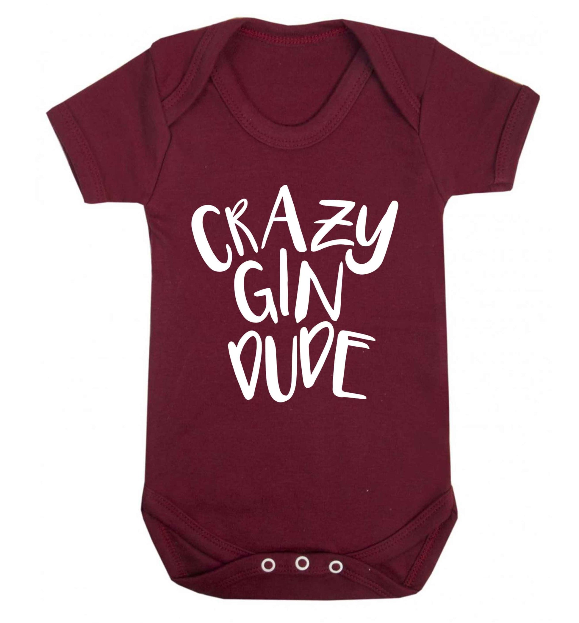Crazy gin dude Baby Vest maroon 18-24 months