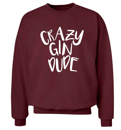 Crazy gin dude Adult's unisex maroon Sweater 2XL