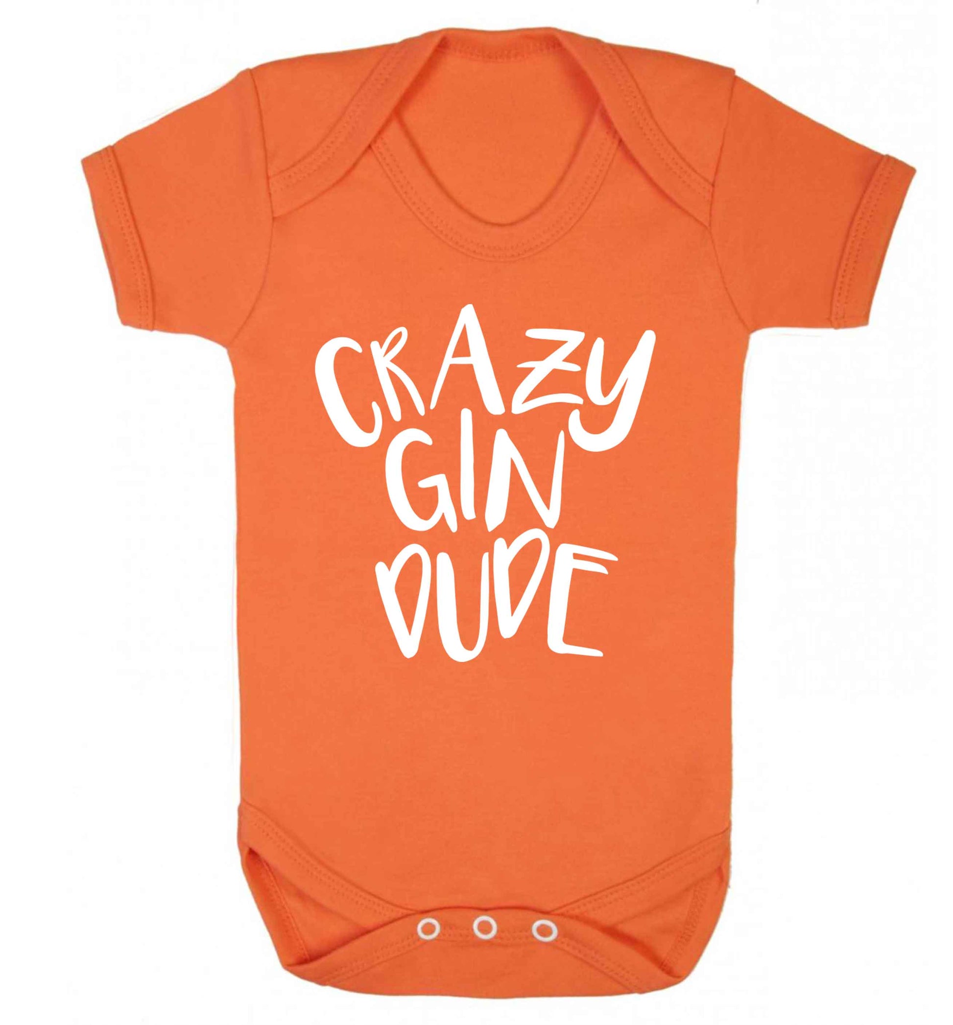 Crazy gin dude Baby Vest orange 18-24 months