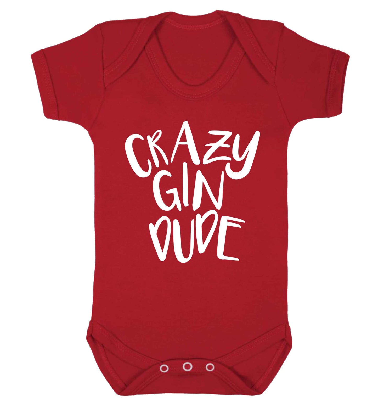 Crazy gin dude Baby Vest red 18-24 months
