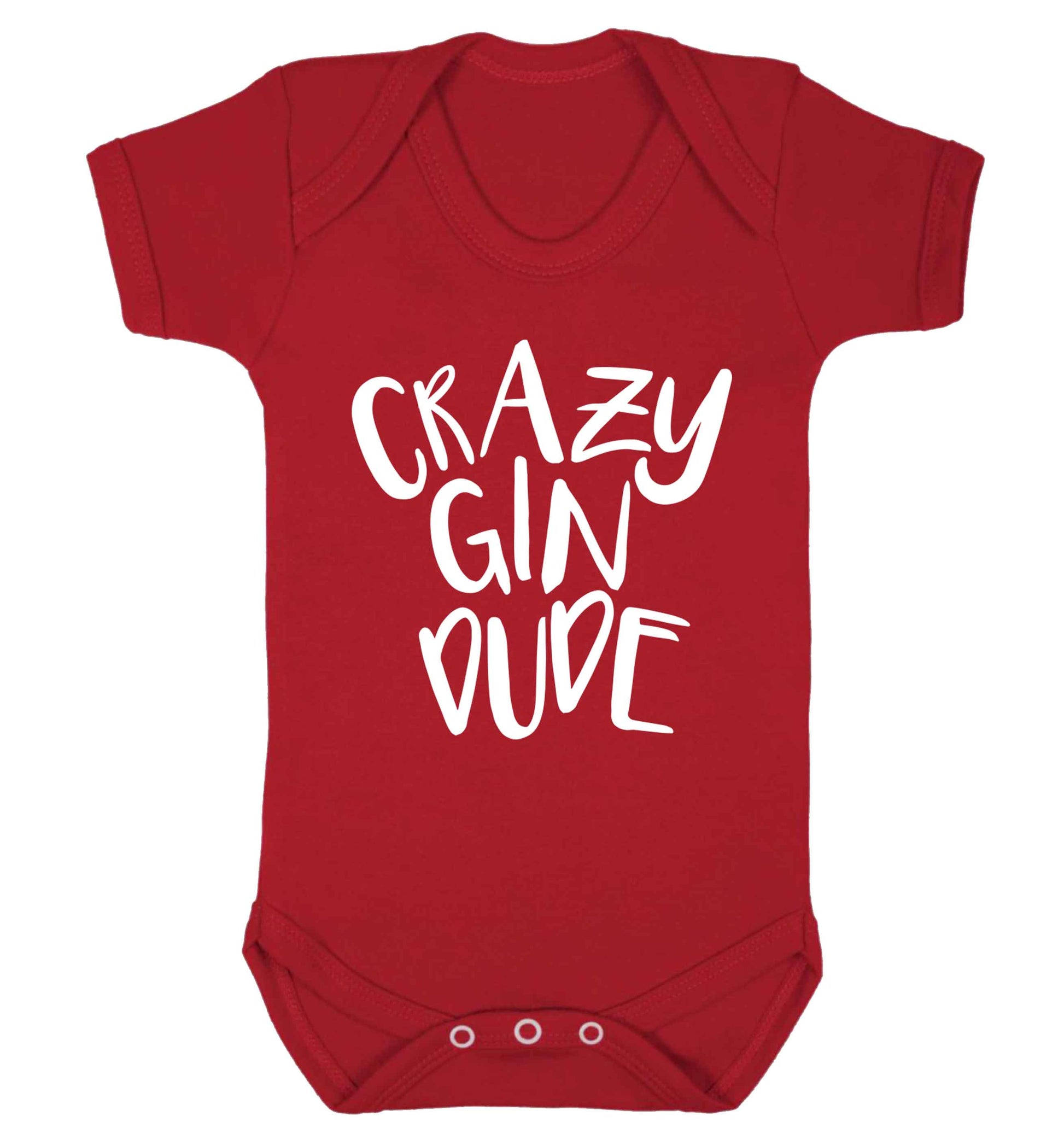 Crazy gin dude Baby Vest red 18-24 months