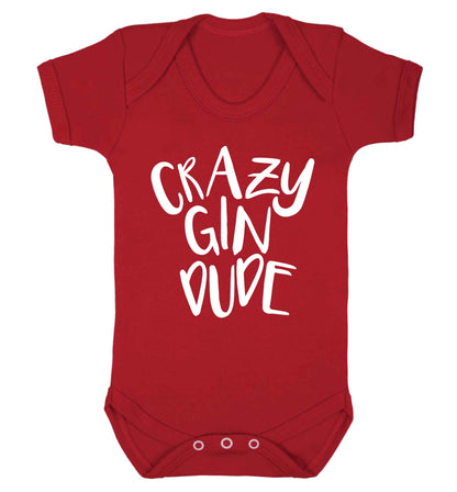 Crazy gin dude Baby Vest red 18-24 months