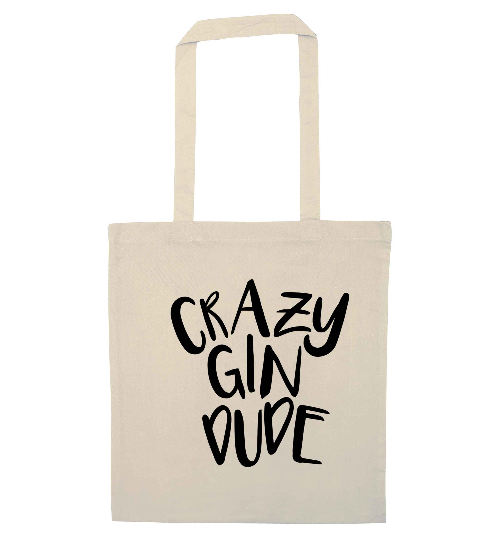 Crazy gin dude natural tote bag