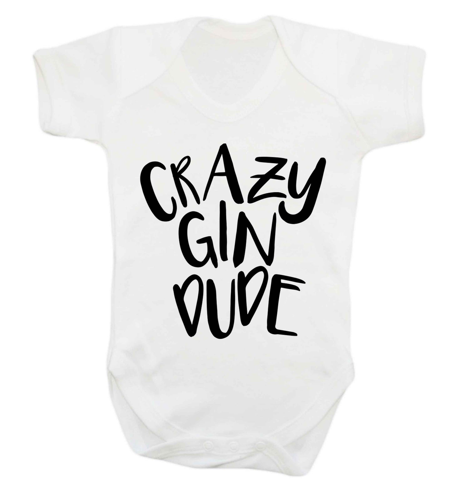 Crazy gin dude Baby Vest white 18-24 months
