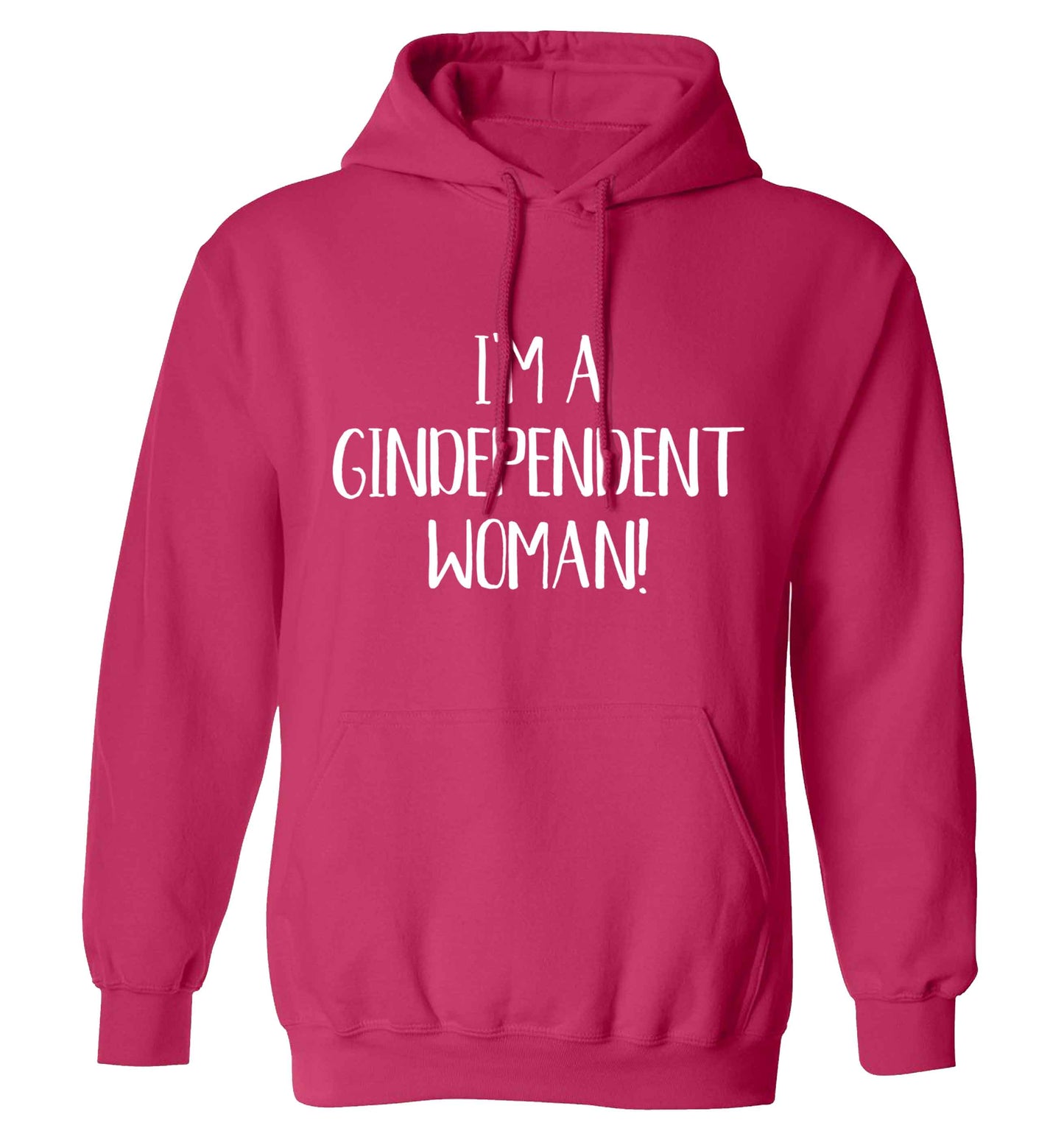 I'm a gindependent woman adults unisex pink hoodie 2XL