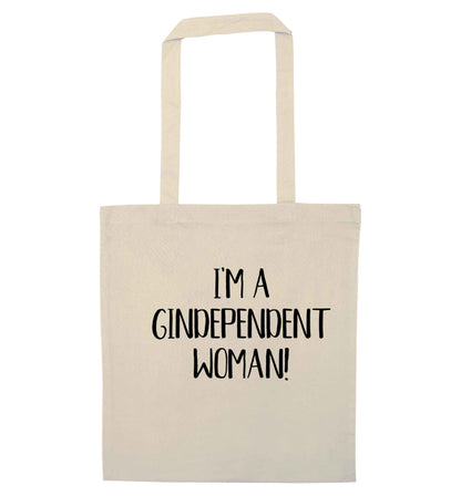 I'm a gindependent woman natural tote bag
