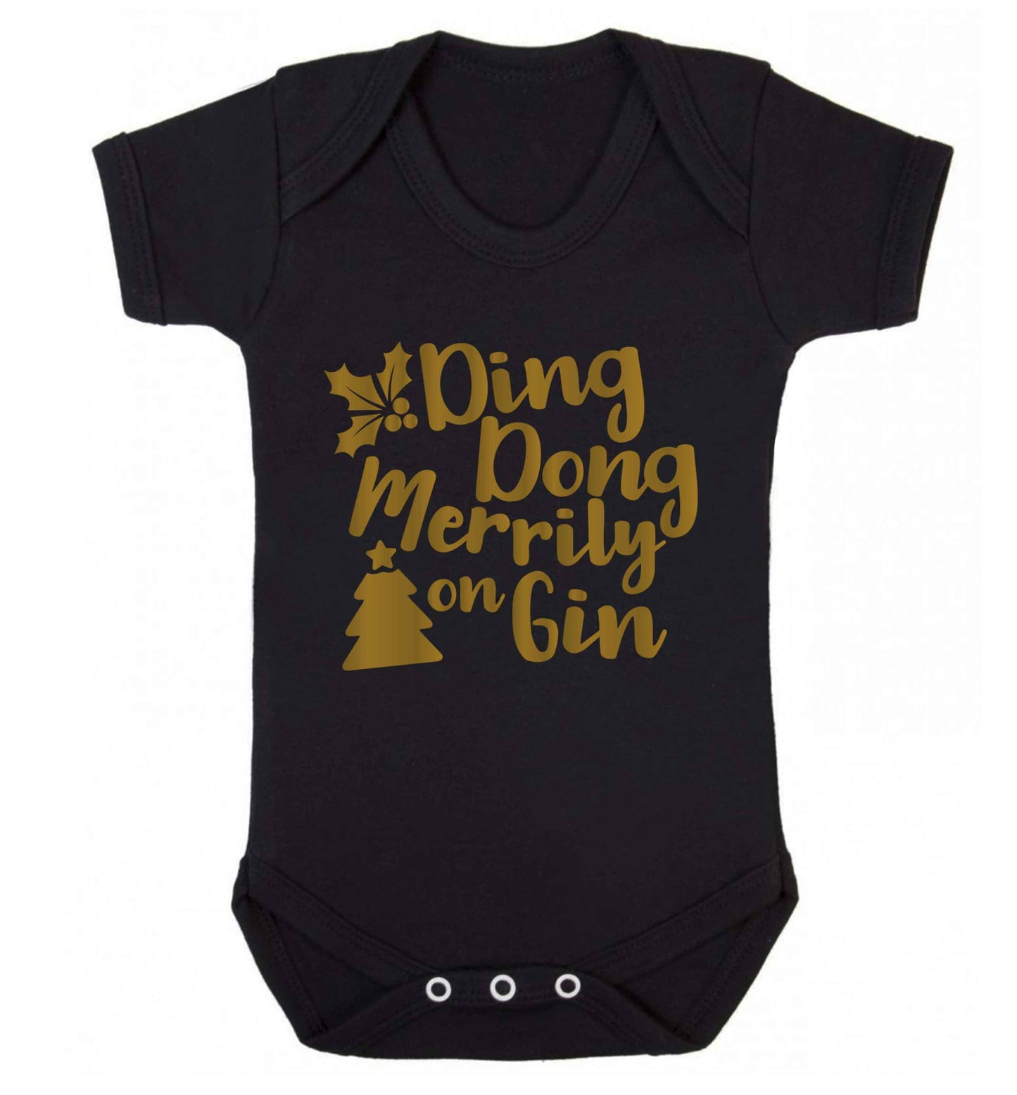Ding dong merrily on gin Baby Vest black 18-24 months