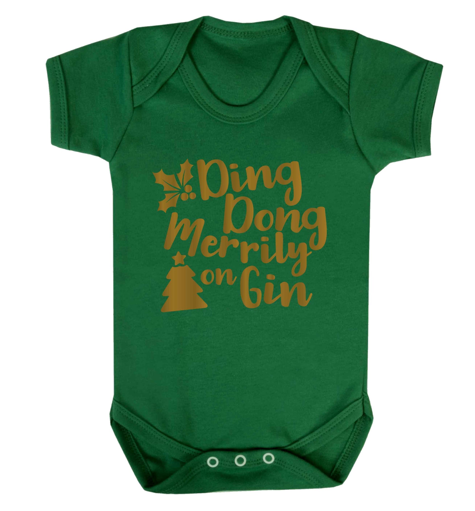 Ding dong merrily on gin Baby Vest green 18-24 months