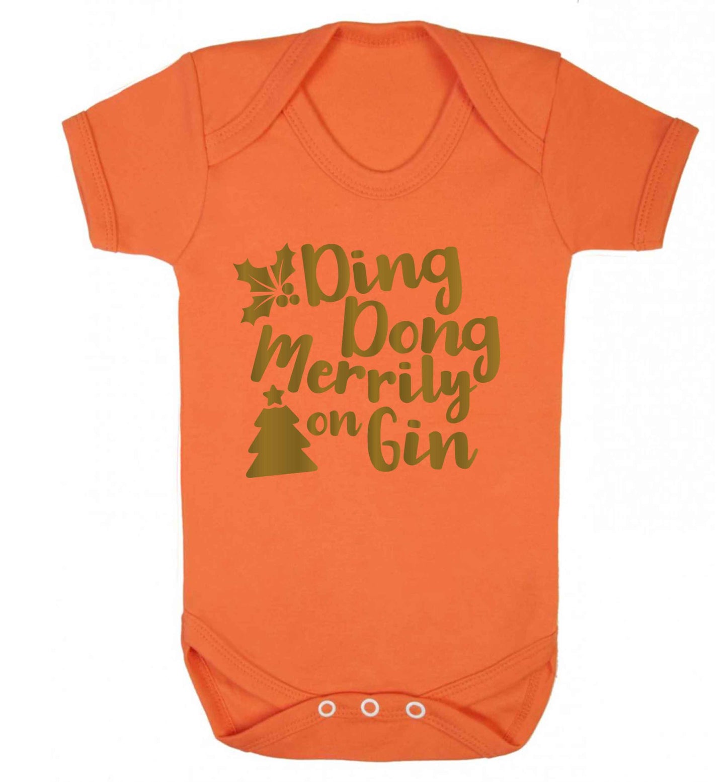 Ding dong merrily on gin Baby Vest orange 18-24 months