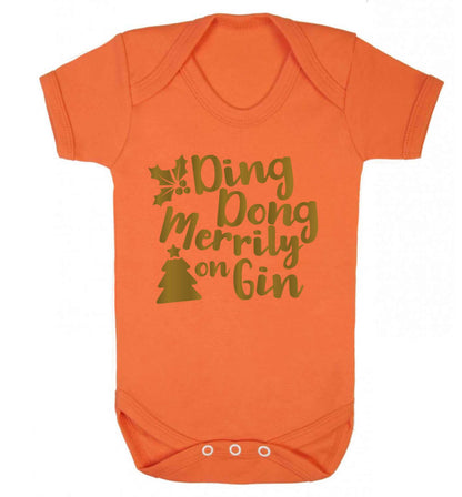 Ding dong merrily on gin Baby Vest orange 18-24 months