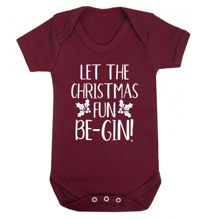 Let the christmas fun be-gin Baby Vest maroon 18-24 months