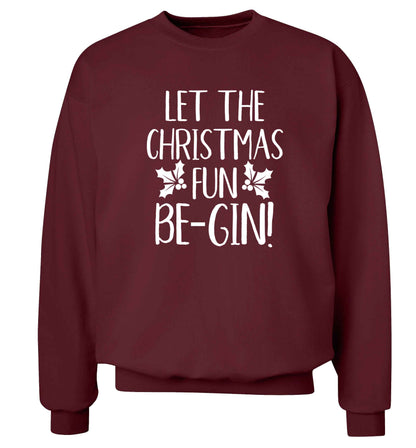 Let the christmas fun be-gin Adult's unisex maroon Sweater 2XL