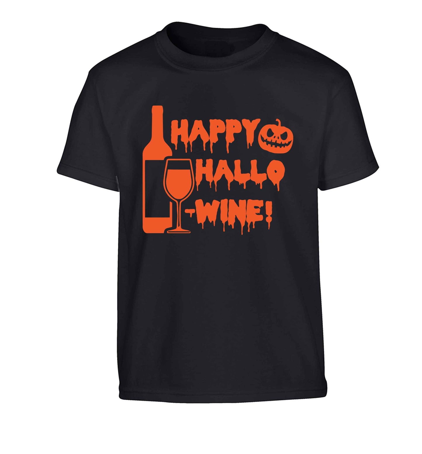 Happy hallow-wine Children's black Tshirt 12-13 Years