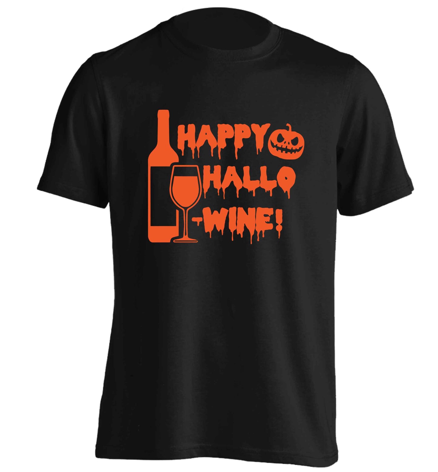 Happy hallow-wine adults unisex black Tshirt 2XL