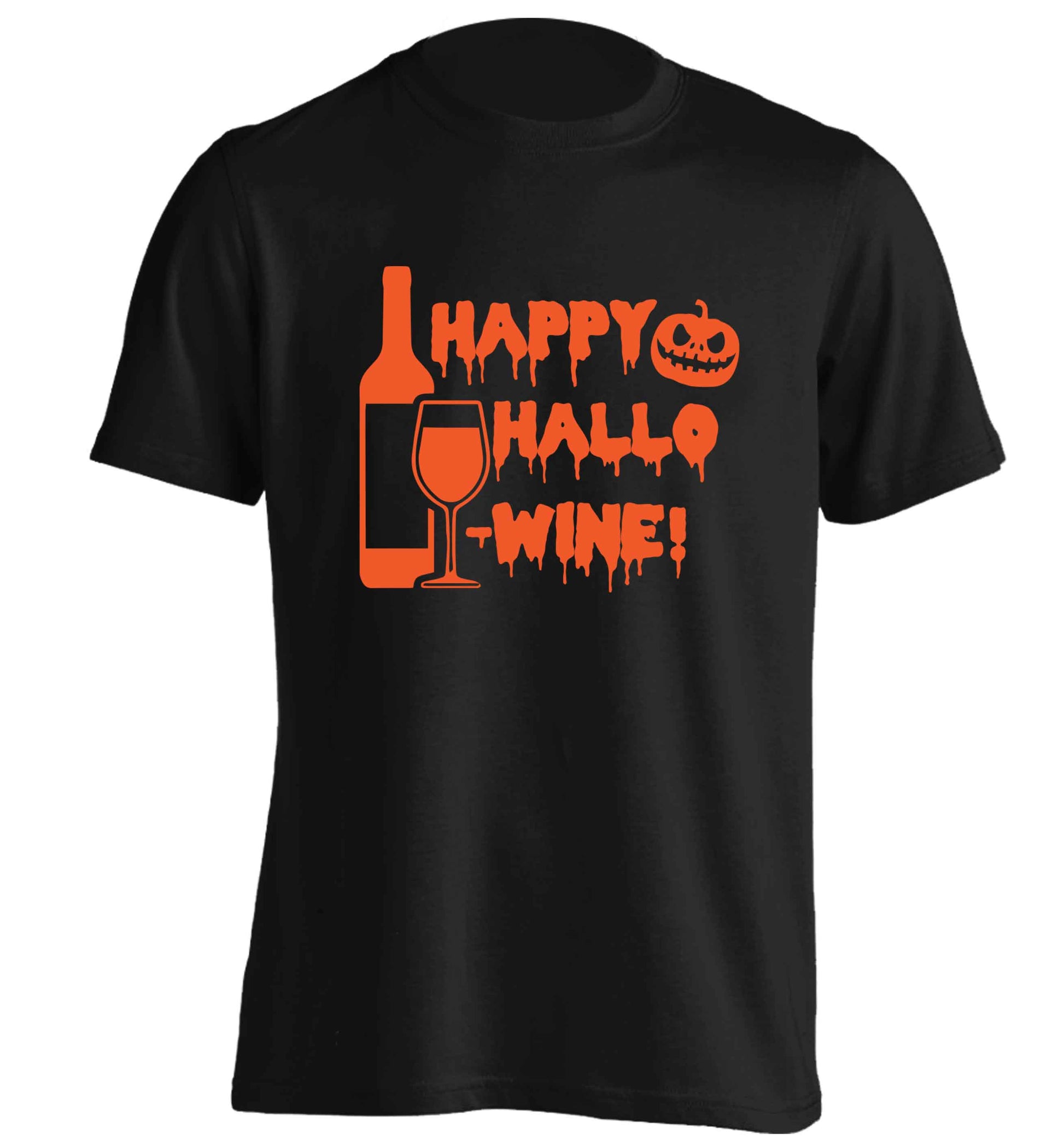 Happy hallow-wine adults unisex black Tshirt 2XL