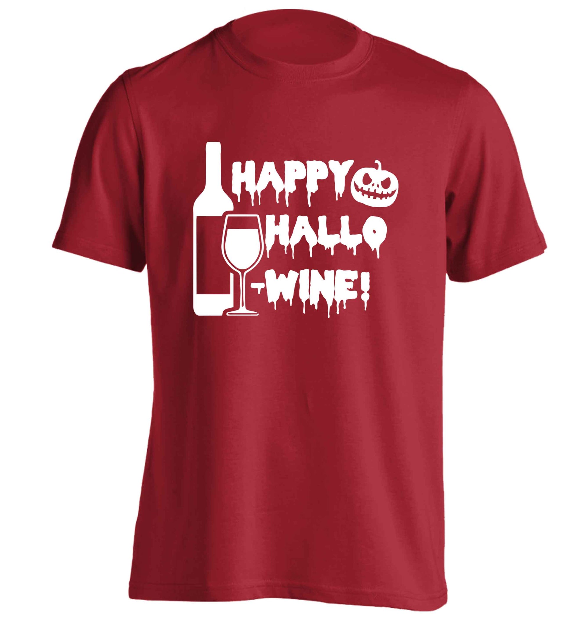 Happy hallow-wine adults unisex red Tshirt 2XL