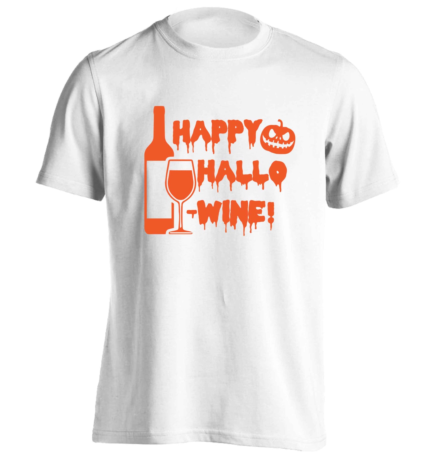 Happy hallow-wine adults unisex white Tshirt 2XL