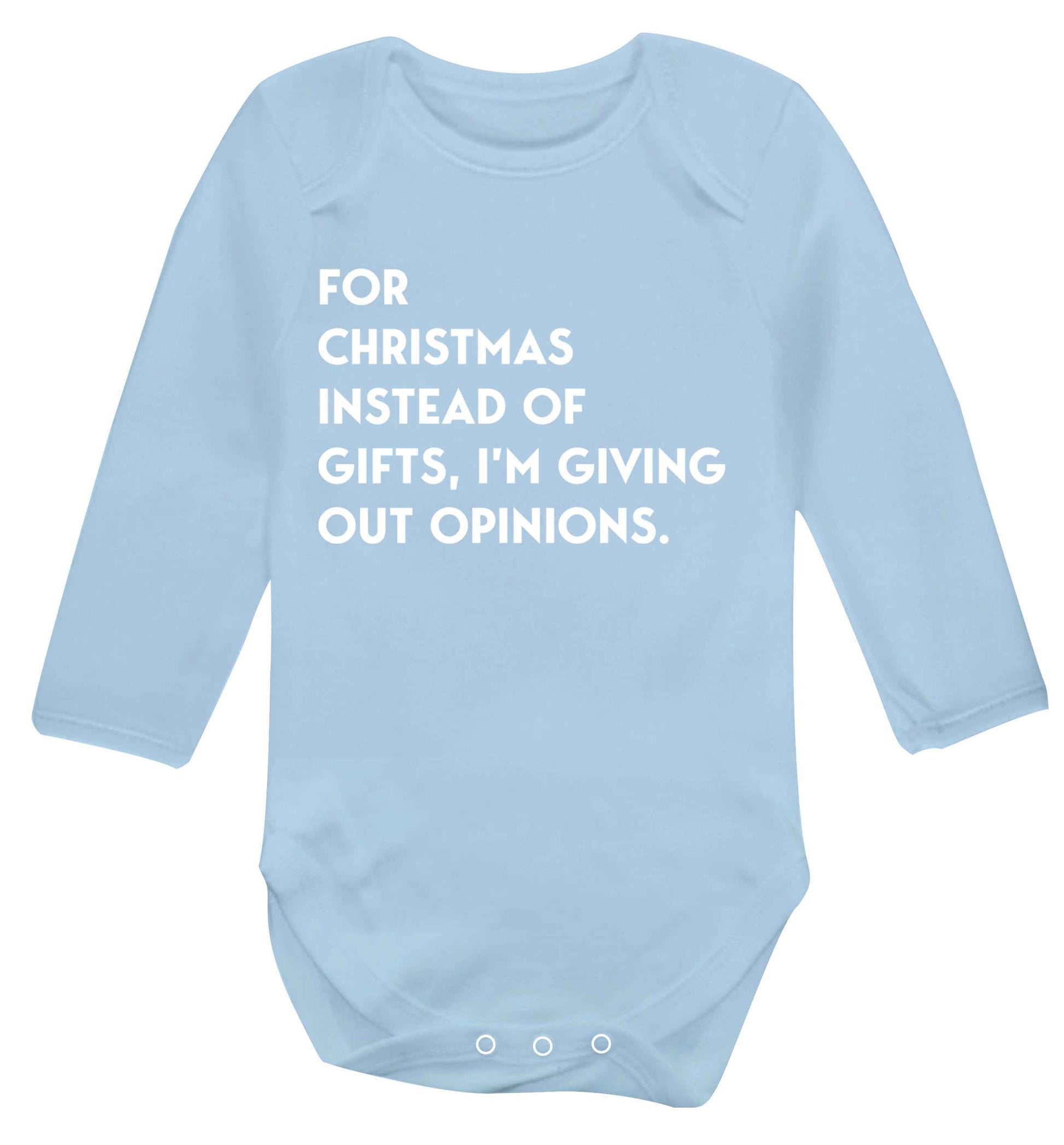 For Christmas instead of giving out gifts I'm giving out opinions Baby Vest long sleeved pale blue 6-12 months