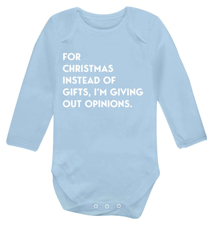 For Christmas instead of giving out gifts I'm giving out opinions Baby Vest long sleeved pale blue 6-12 months