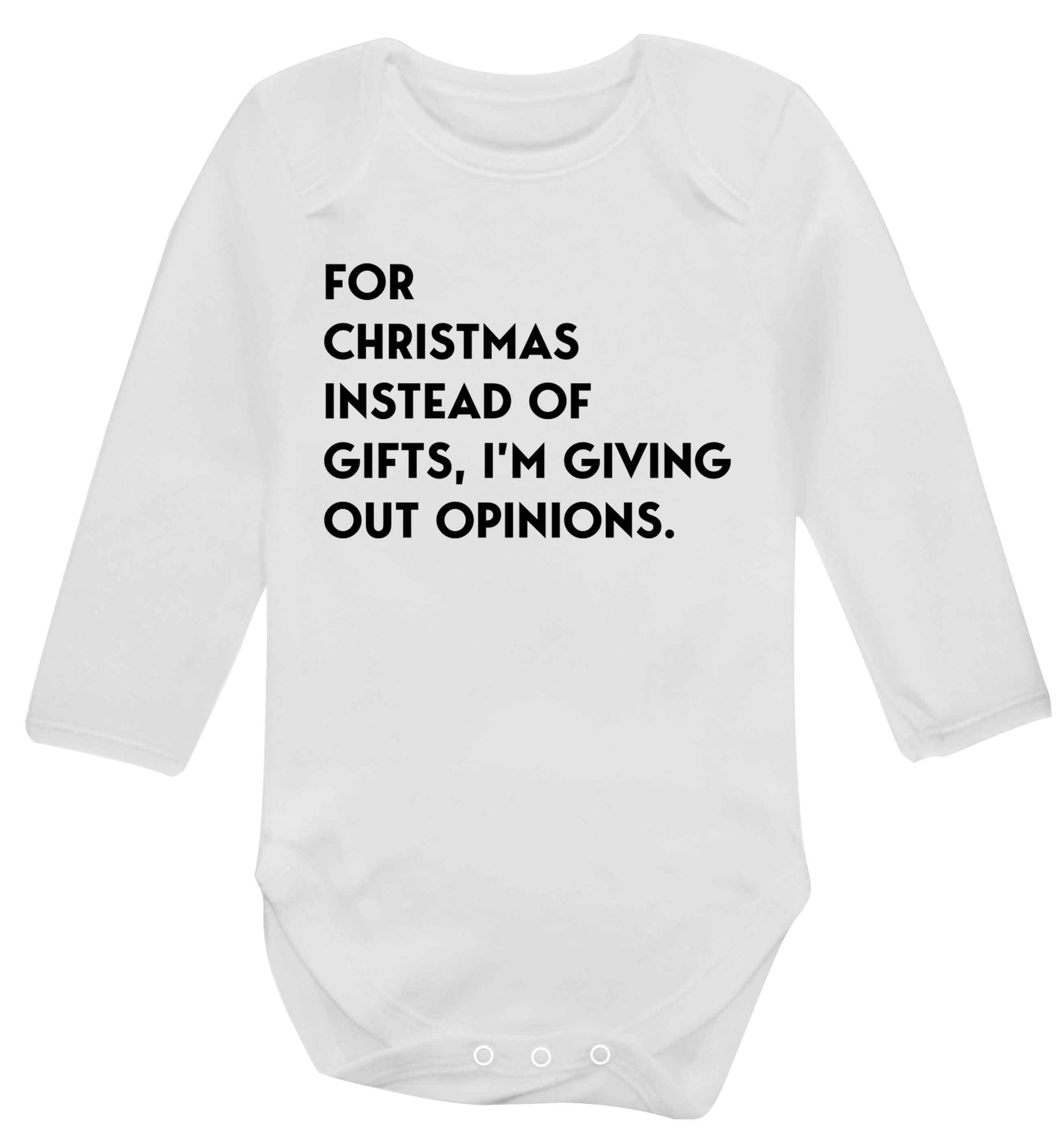 For Christmas instead of giving out gifts I'm giving out opinions Baby Vest long sleeved white 6-12 months